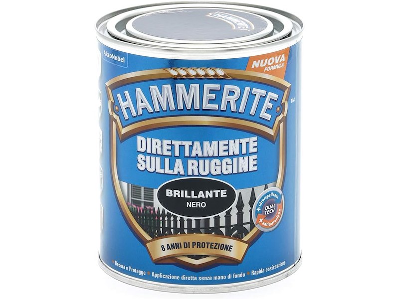 HAMMERITE DIRETTAMENTE SULLA RUGGINE BRILLANTE NERO