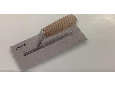 FRATTONE 24X10 ANGOLI SQUADRATI ACCIAIO INOX MANICO LEGNO