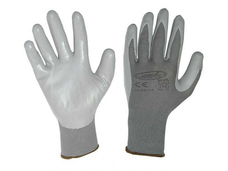 GUANTO NITRILE GRIGIO POLSO MAGLIA TAGLIA 10