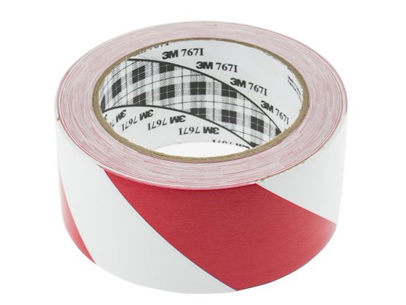 NASTRO SEGNALETICO ADESIVO BIANCO/ROSSO 3M 50X33 COD 7671