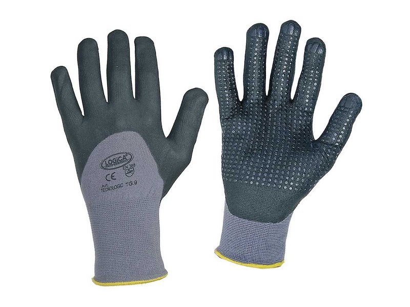 GUANTI NERI PUNTINATI LOGICA TAGLIA 10